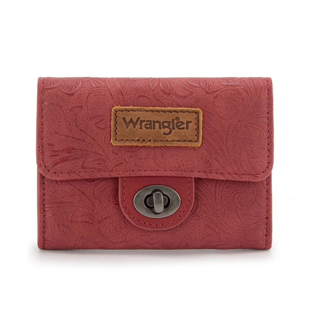 Wrangler Floral Embossed RFID Trifold Wallet